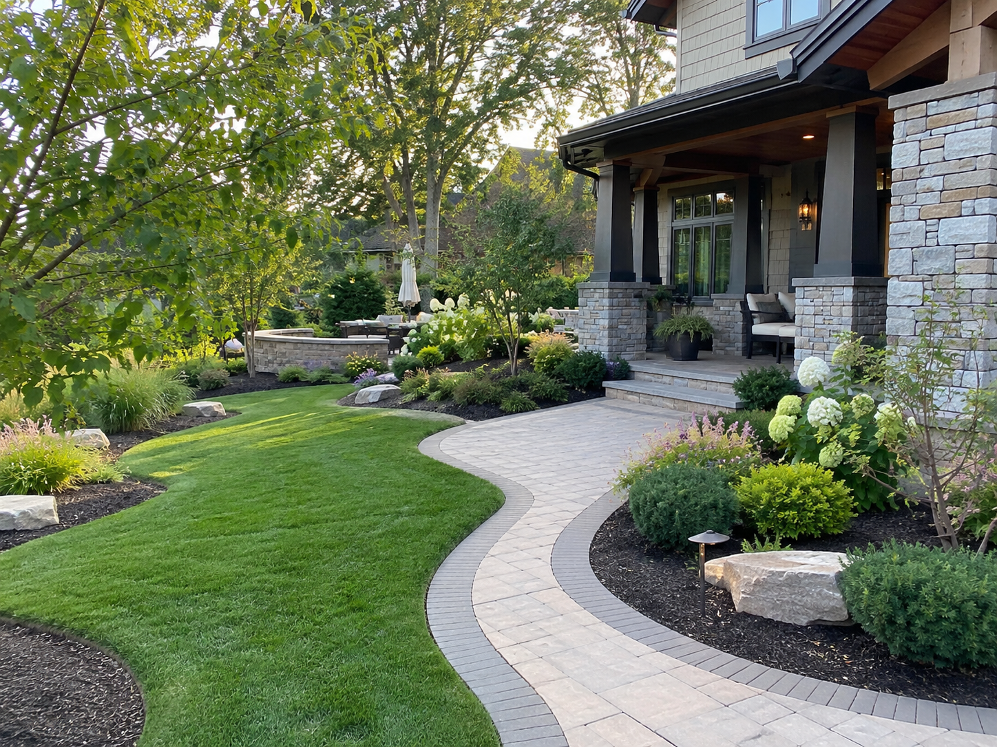 Large landscaped garden and outdoor property